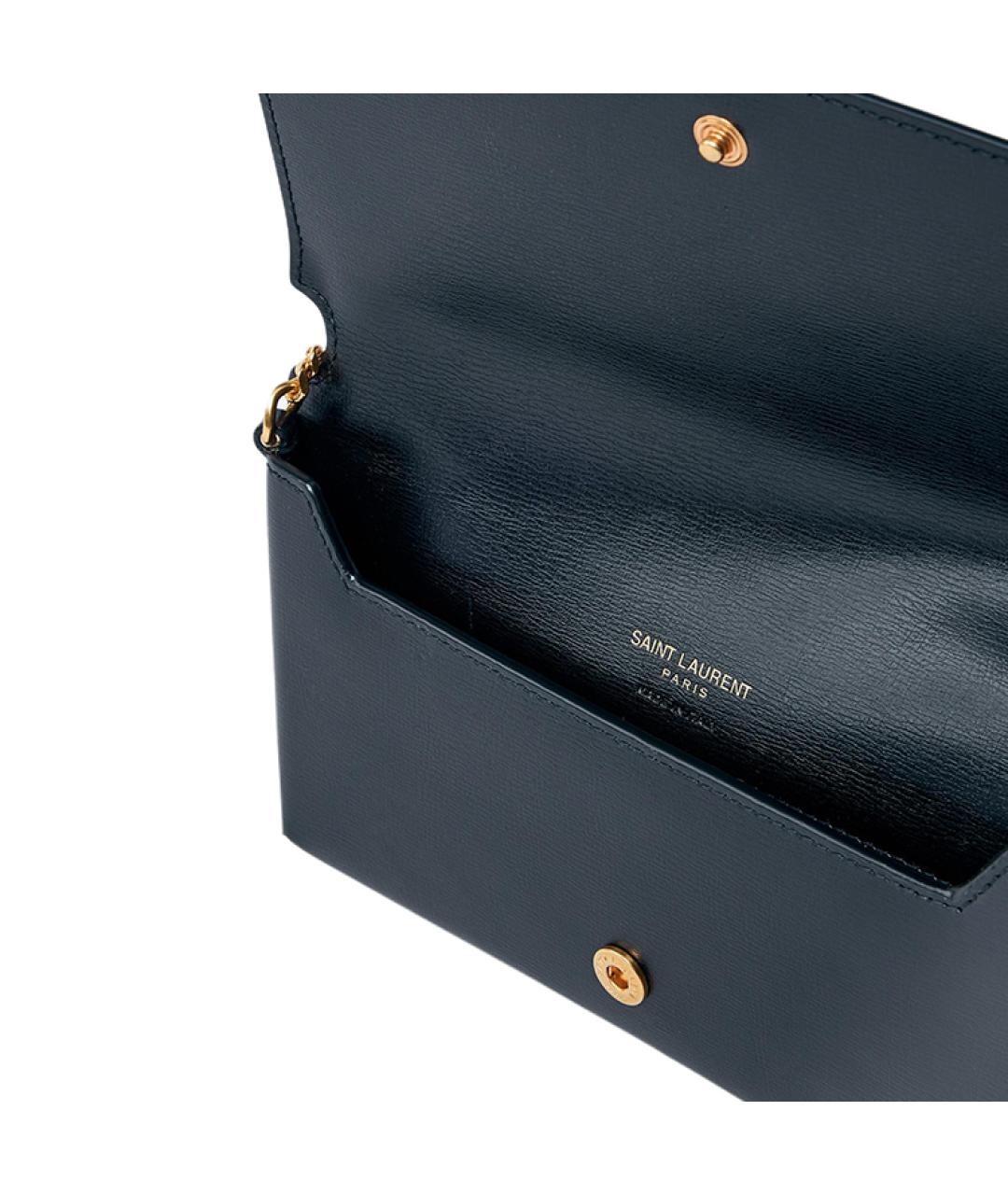 SAINT LAURENT Черная кожаная сумка через плечо, фото 4