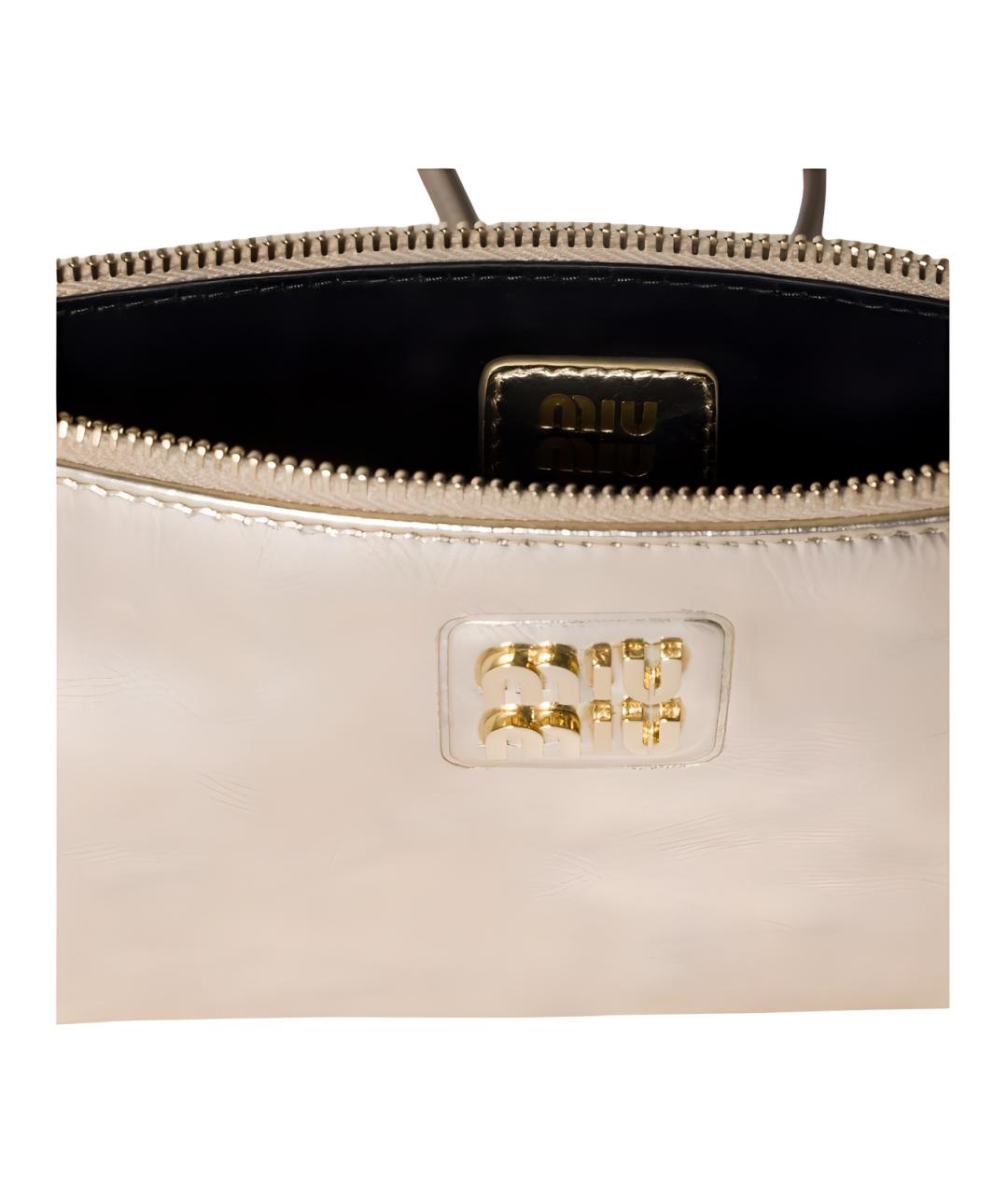 MIU MIU Серебряная кожаная сумка через плечо, фото 4