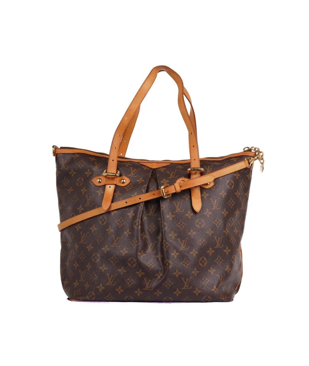 LOUIS VUITTON Коричневая кожаная сумка тоут, фото 9