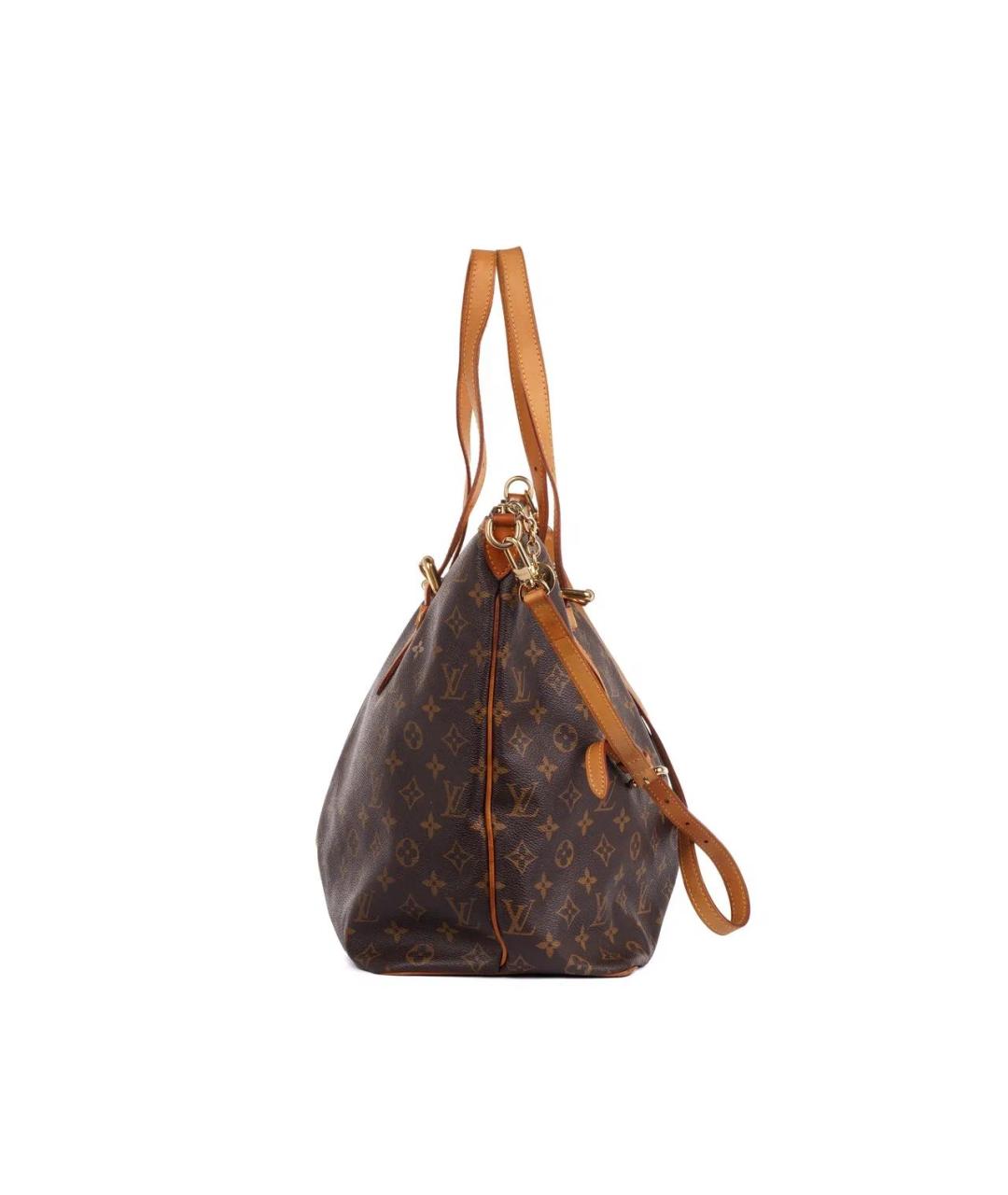 LOUIS VUITTON Коричневая кожаная сумка тоут, фото 6