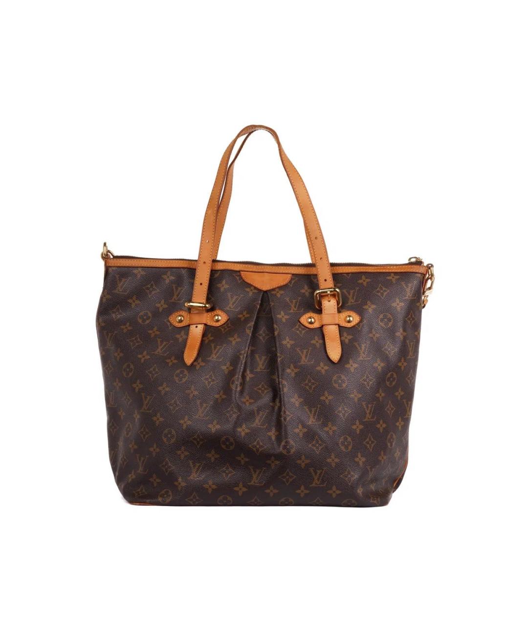 LOUIS VUITTON Коричневая кожаная сумка тоут, фото 4