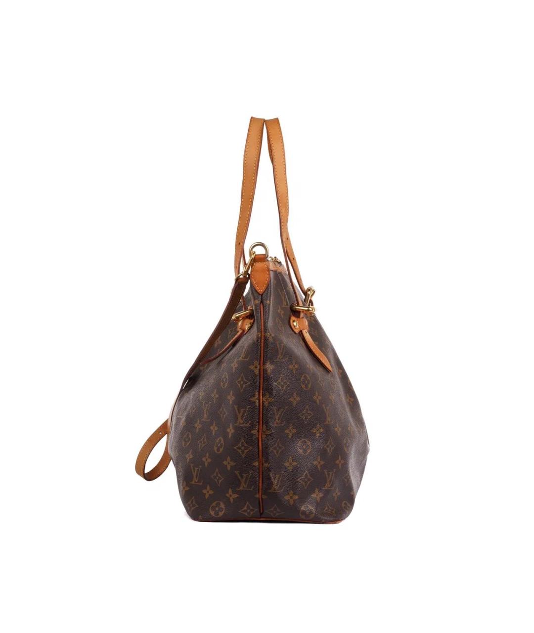 LOUIS VUITTON Коричневая кожаная сумка тоут, фото 5