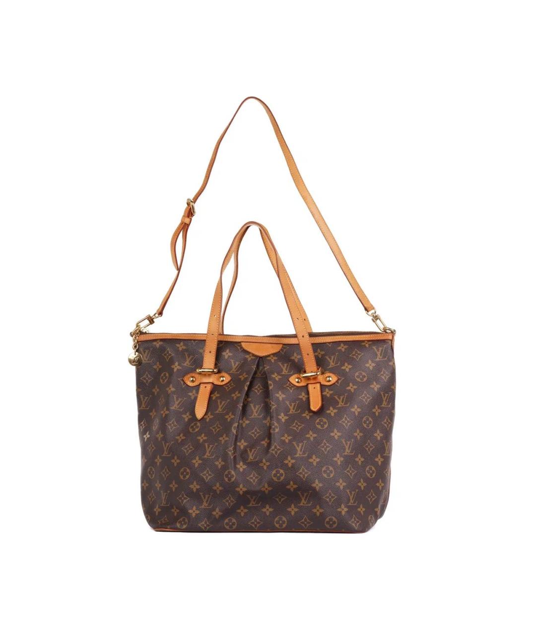 LOUIS VUITTON Коричневая кожаная сумка тоут, фото 3