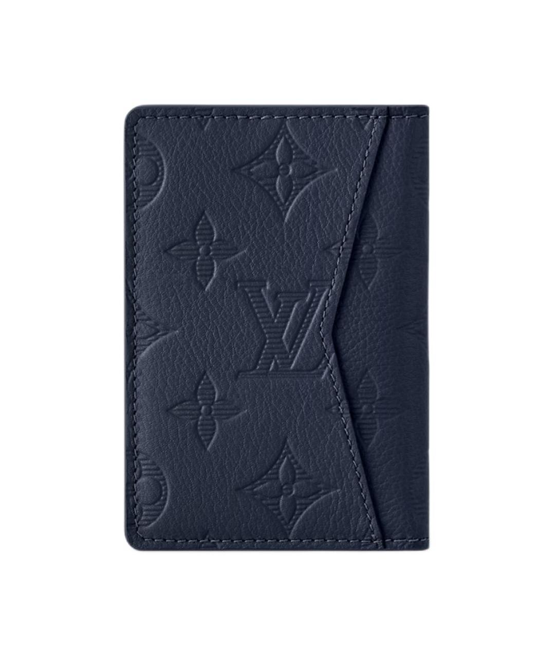 LOUIS VUITTON Темно-синий кожаный кошелек, фото 3