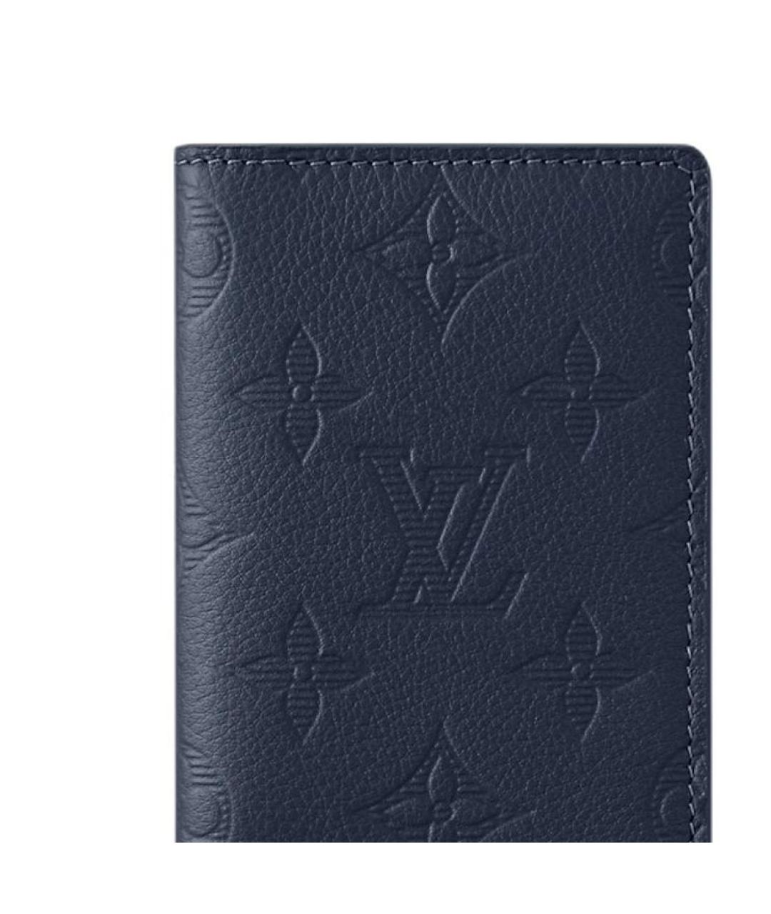LOUIS VUITTON Темно-синий кожаный кошелек, фото 5