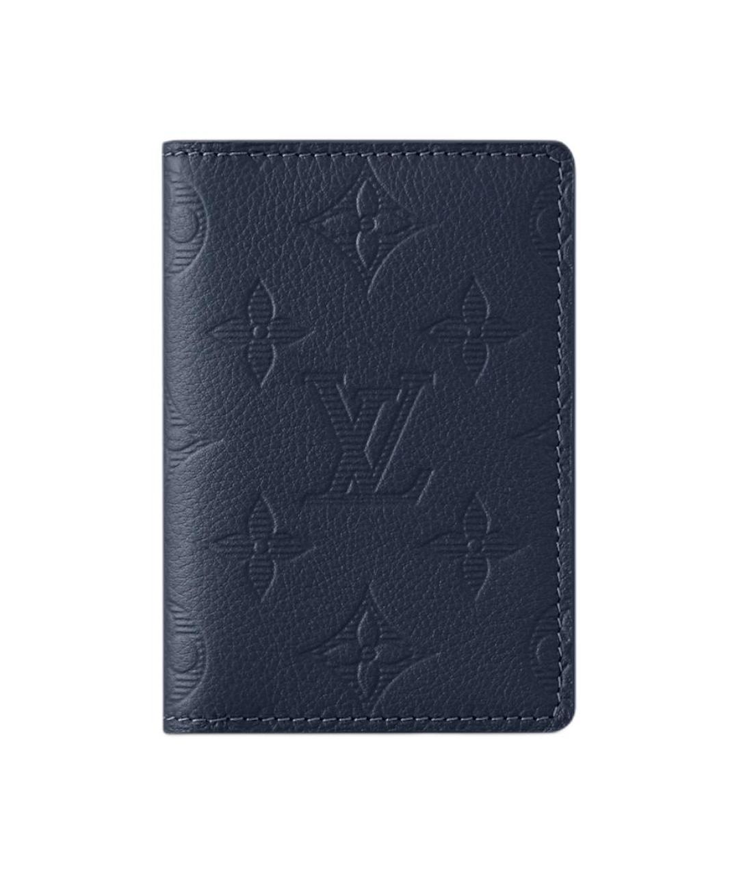 LOUIS VUITTON Темно-синий кожаный кошелек, фото 1