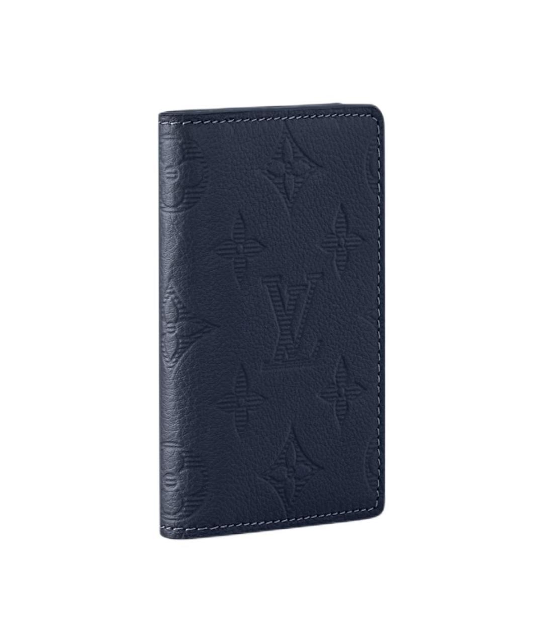 LOUIS VUITTON Темно-синий кожаный кошелек, фото 2