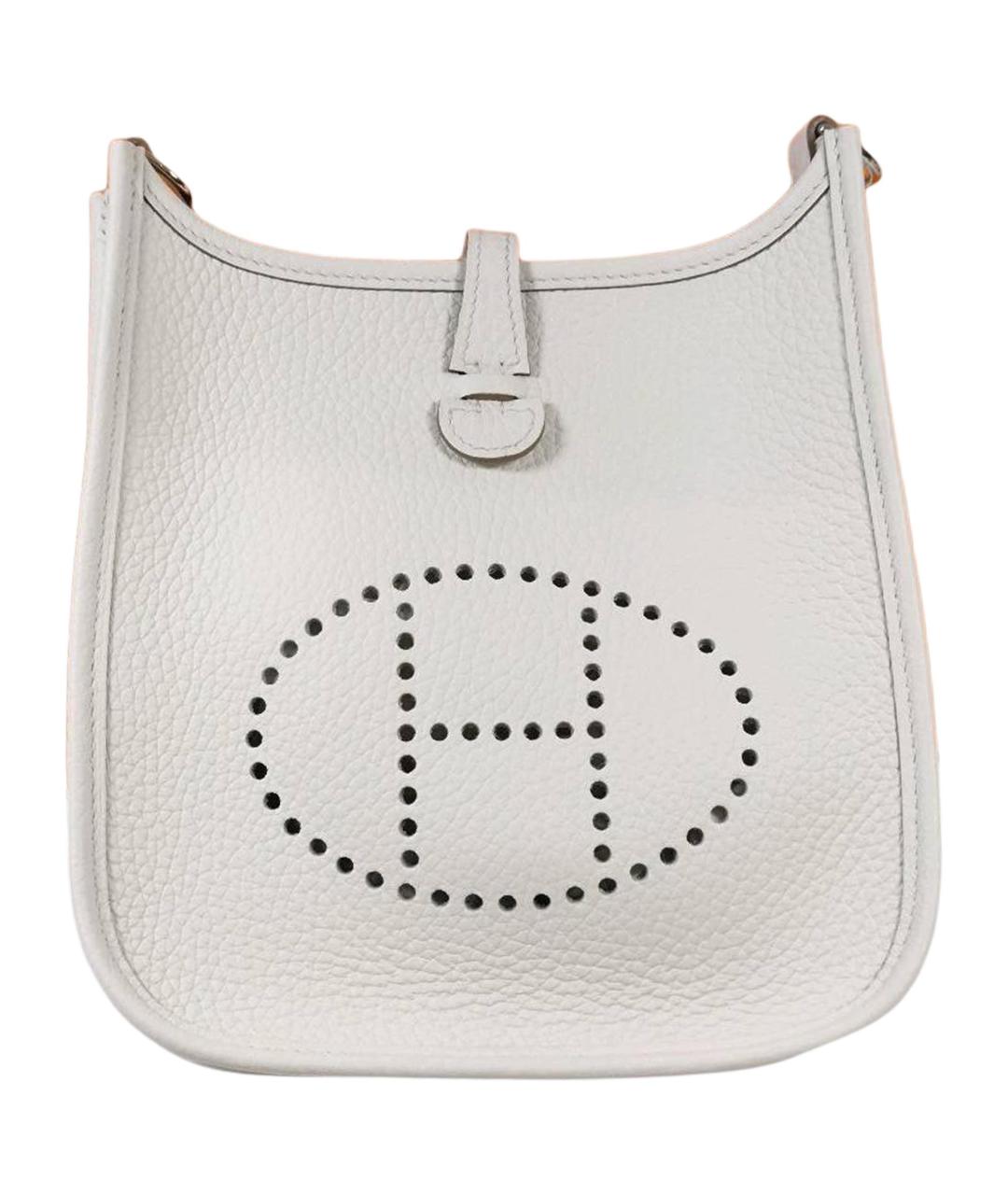 HERMES Белая кожаная сумка через плечо, фото 1