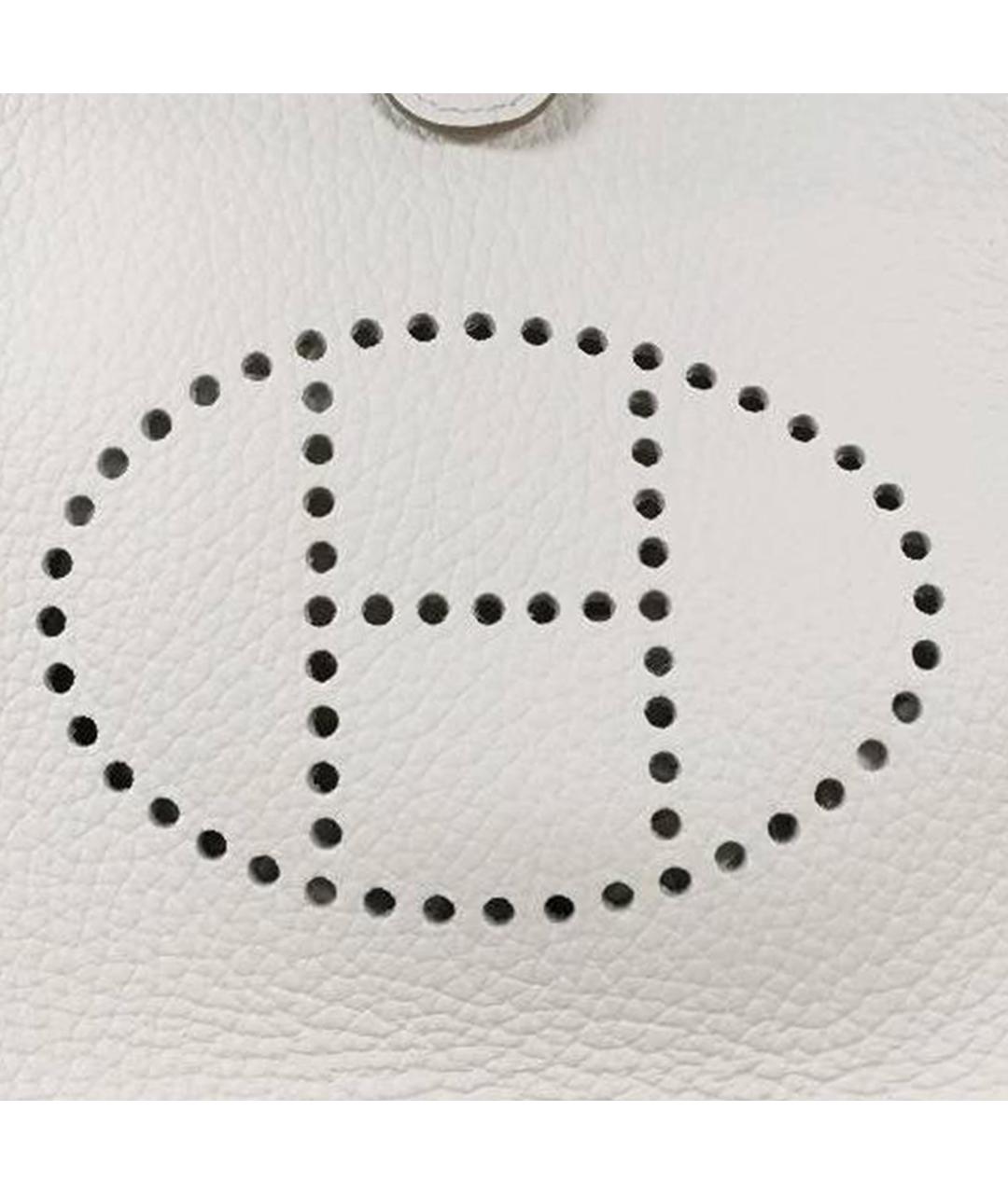 HERMES Белая кожаная сумка через плечо, фото 4