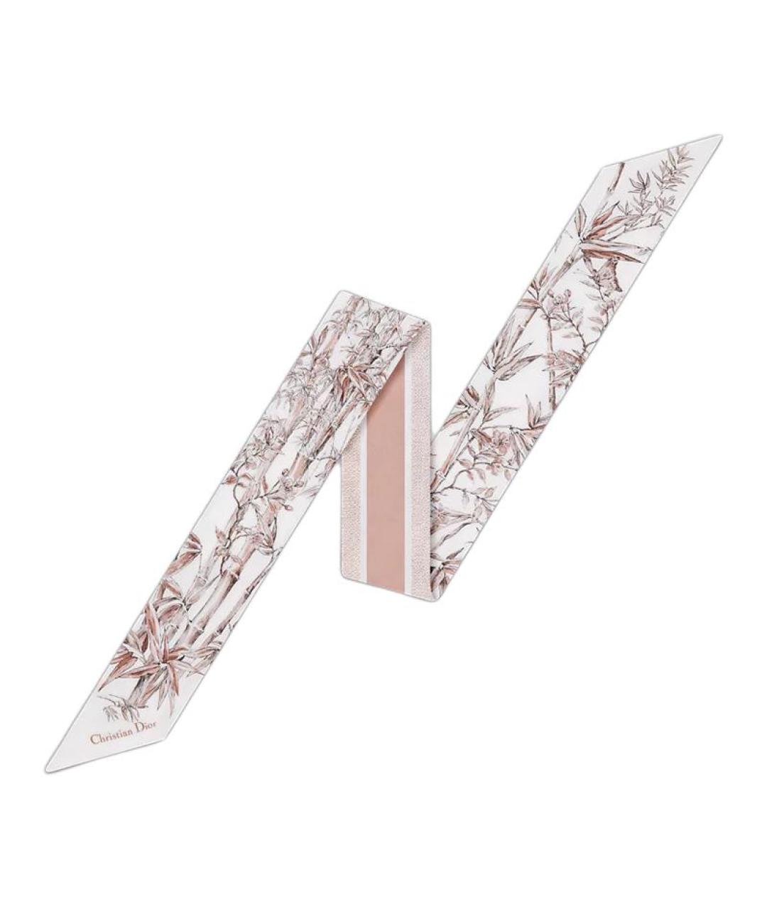 CHRISTIAN DIOR Розовый шелковый шарф, фото 1