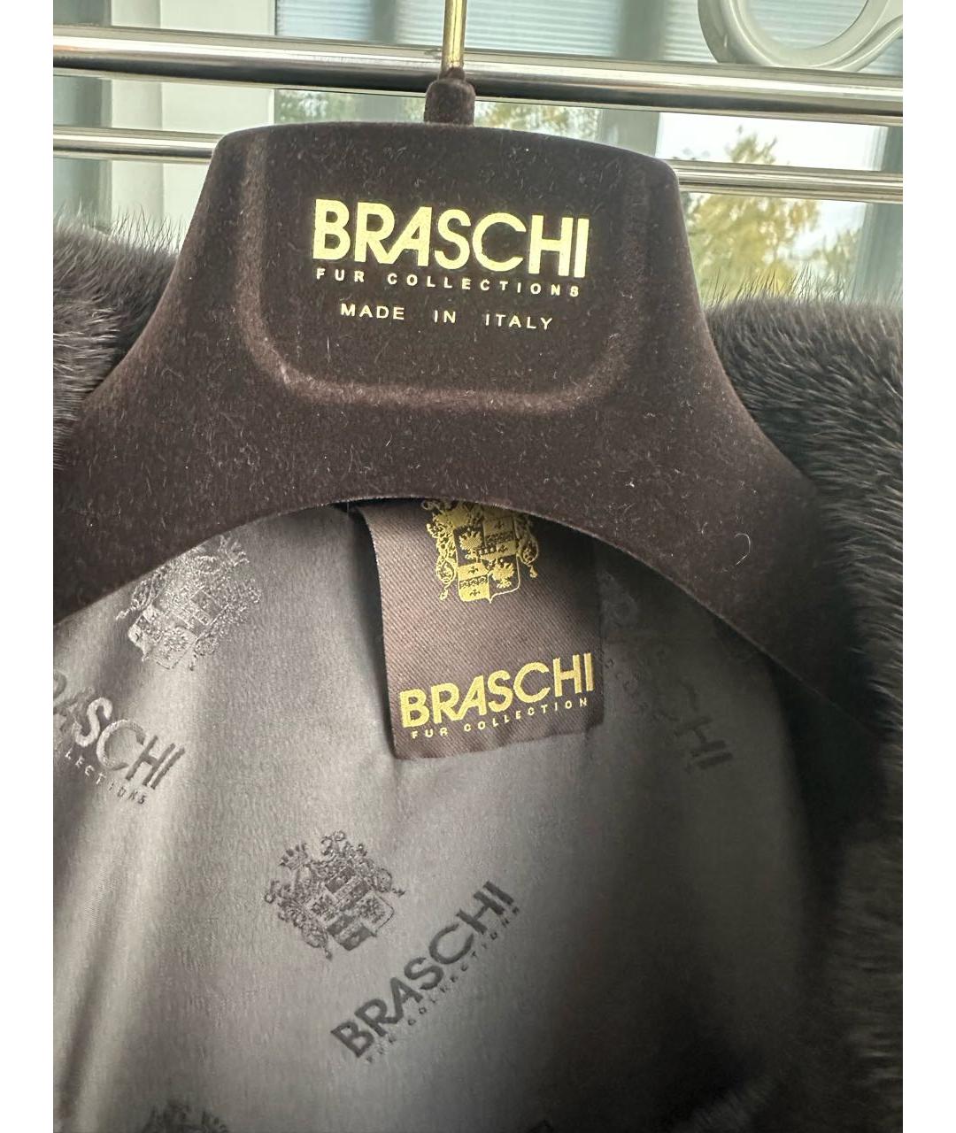 BRASCHI Антрацитовая меховая шуба, фото 3