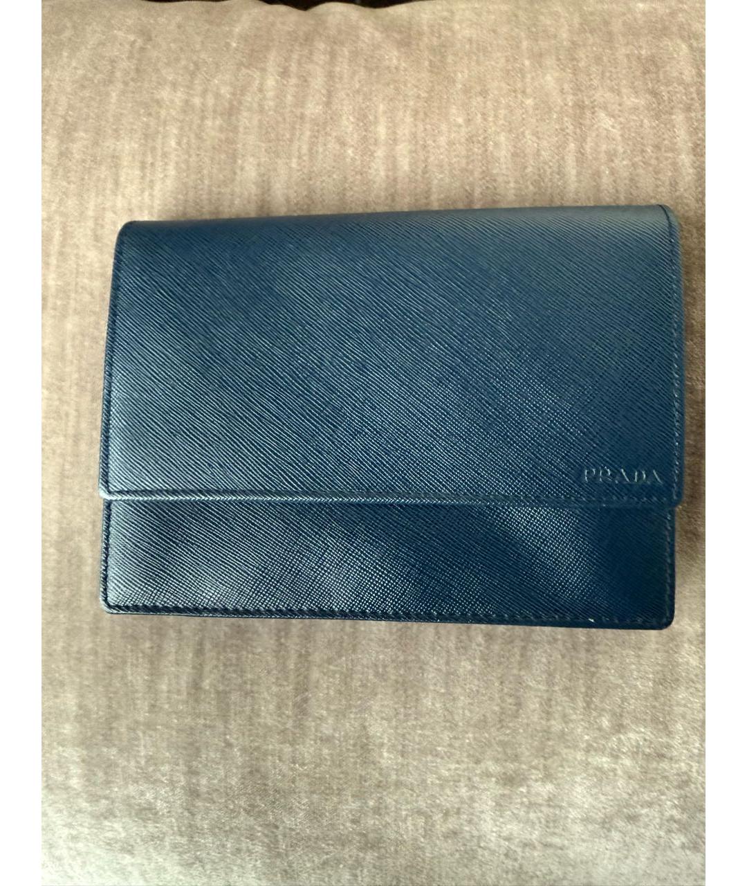 PRADA Темно-синий кожаный кошелек, фото 8