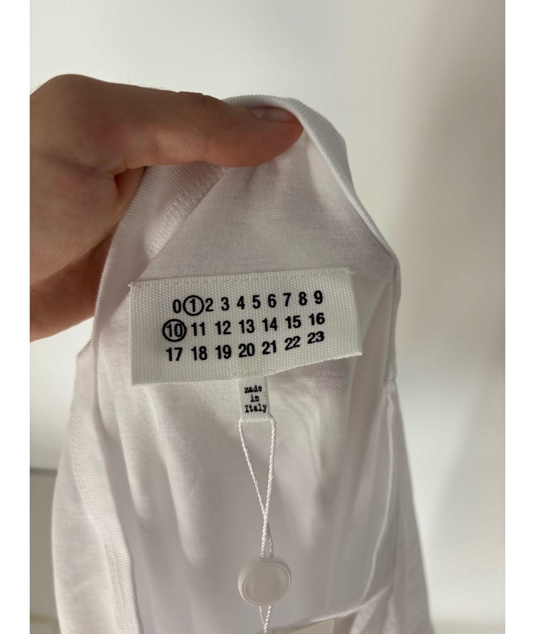 MAISON MARGIELA Белая хлопковая футболка, фото 2