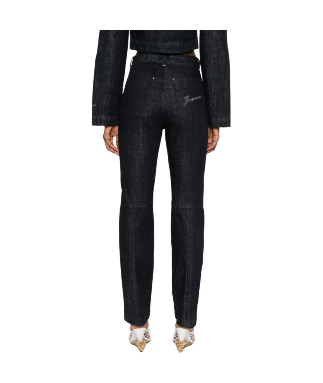 JACQUEMUS Темно-синие хлопковые прямые джинсы, фото 4