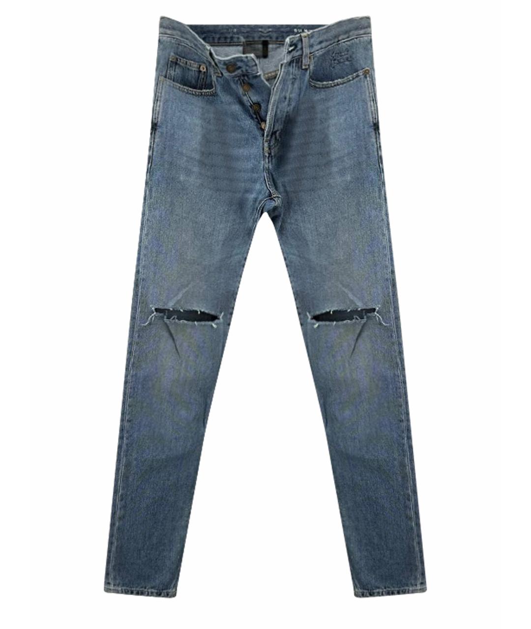 SAINT LAURENT Голубые хлопковые джинсы скинни, фото 1