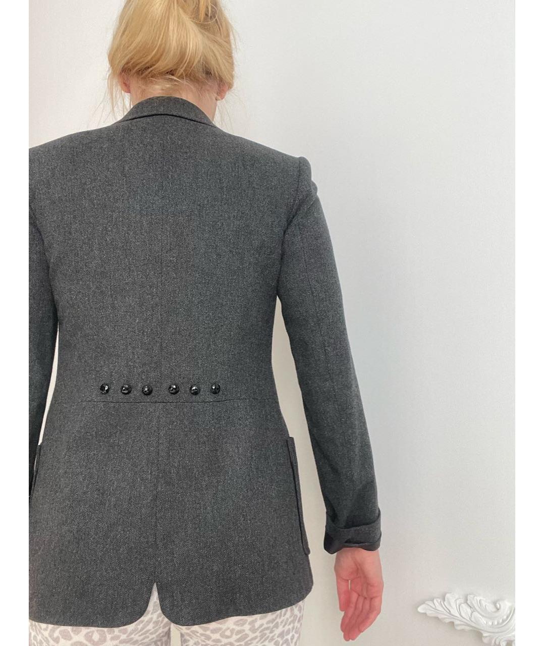 KENZO Серый шерстяной жакет/пиджак, фото 8