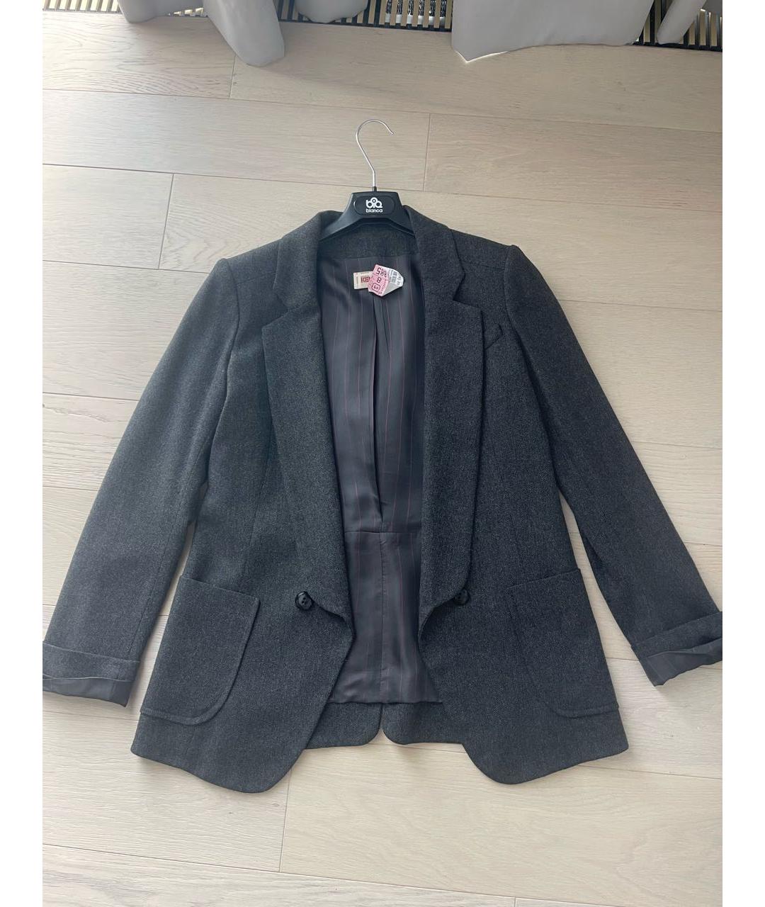 KENZO Серый шерстяной жакет/пиджак, фото 4