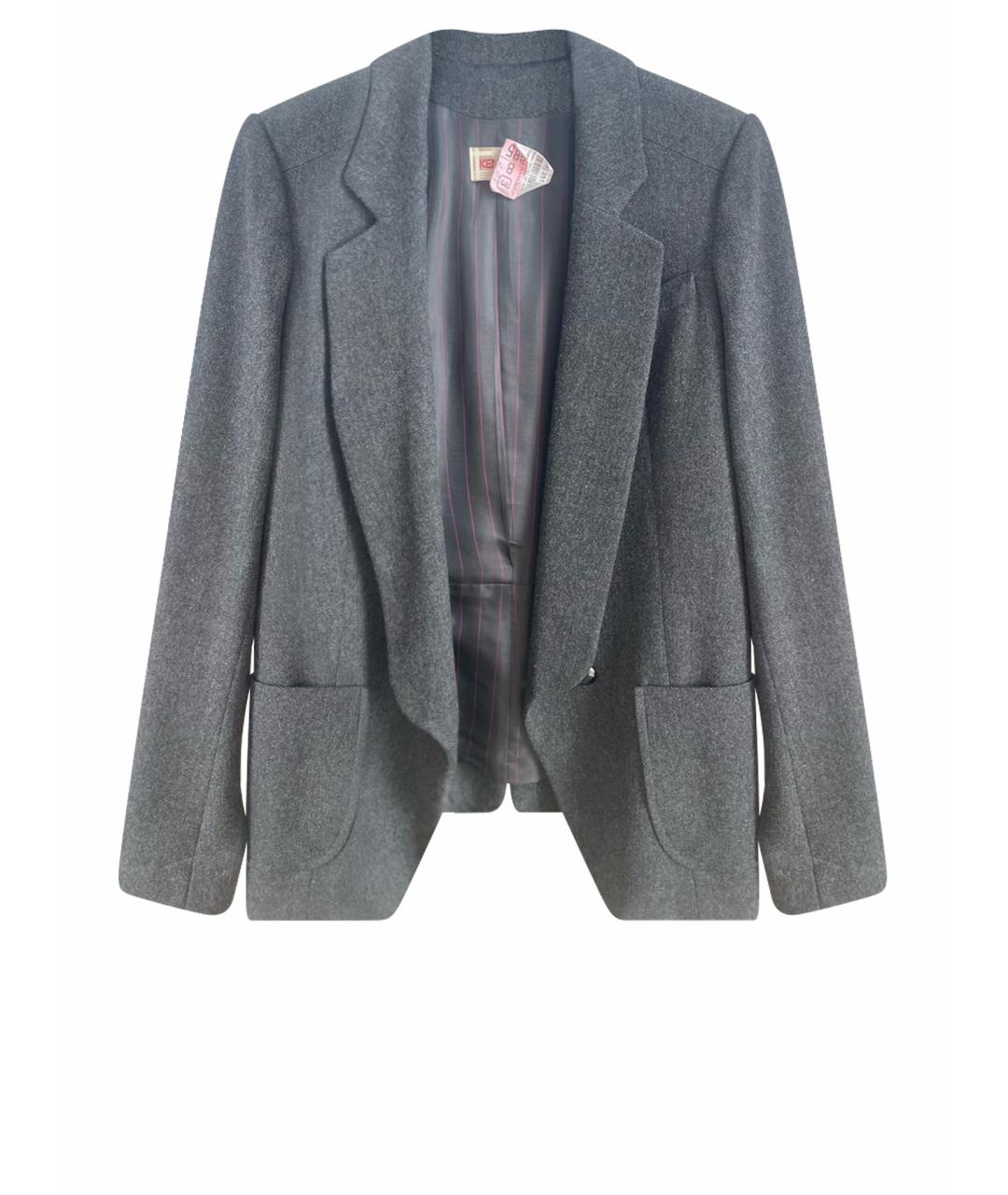 KENZO Серый шерстяной жакет/пиджак, фото 1