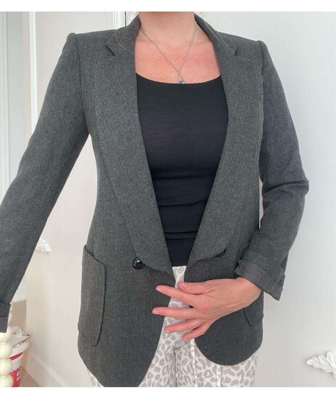 KENZO Серый шерстяной жакет/пиджак, фото 5