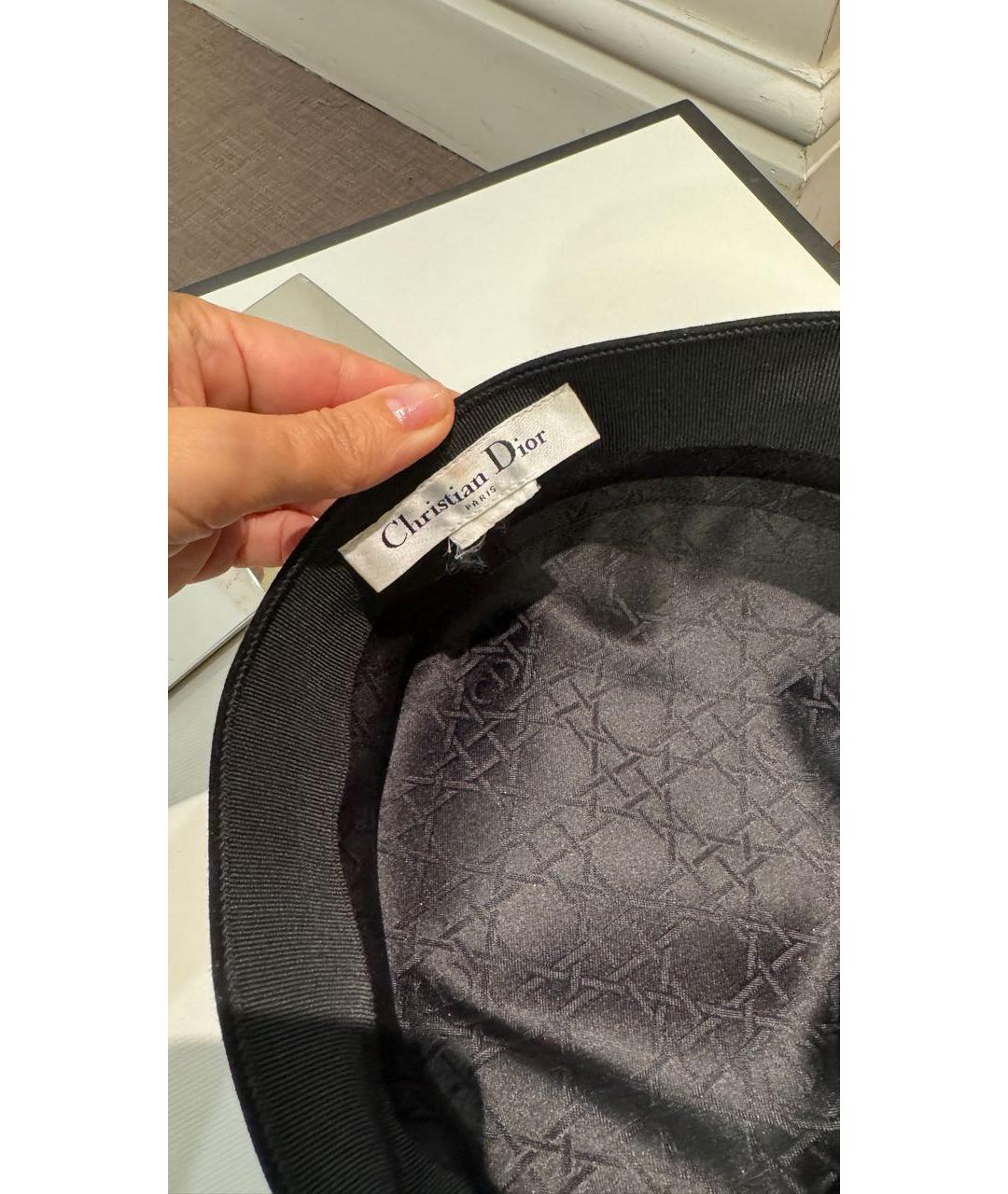 CHRISTIAN DIOR Черная шерстяная кепка, фото 4