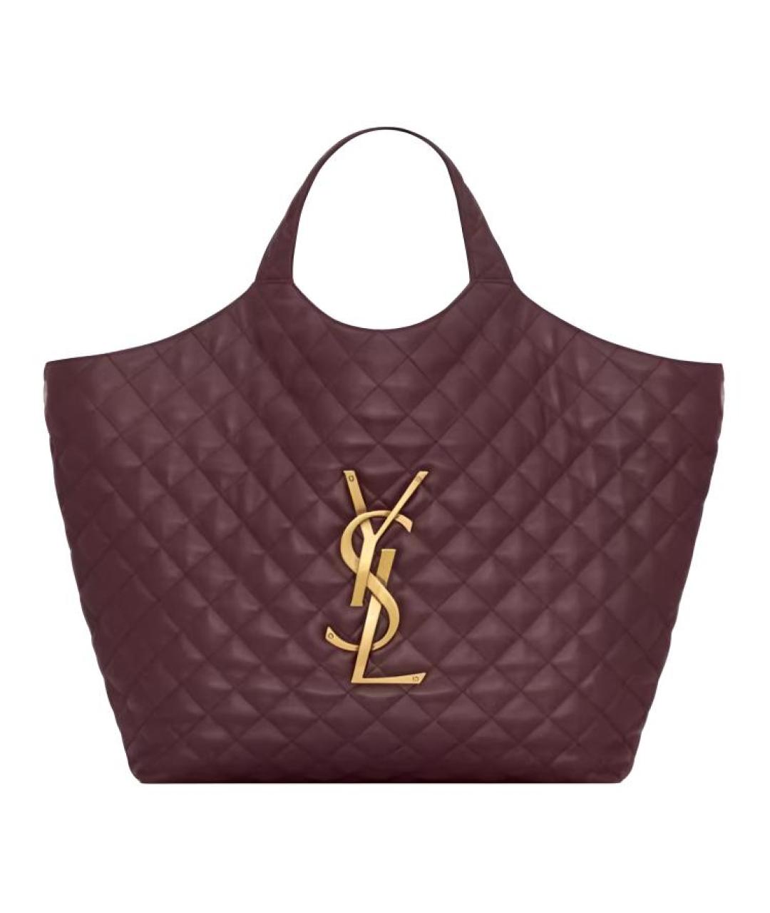 SAINT LAURENT Бордовая кожаная сумка через плечо, фото 2