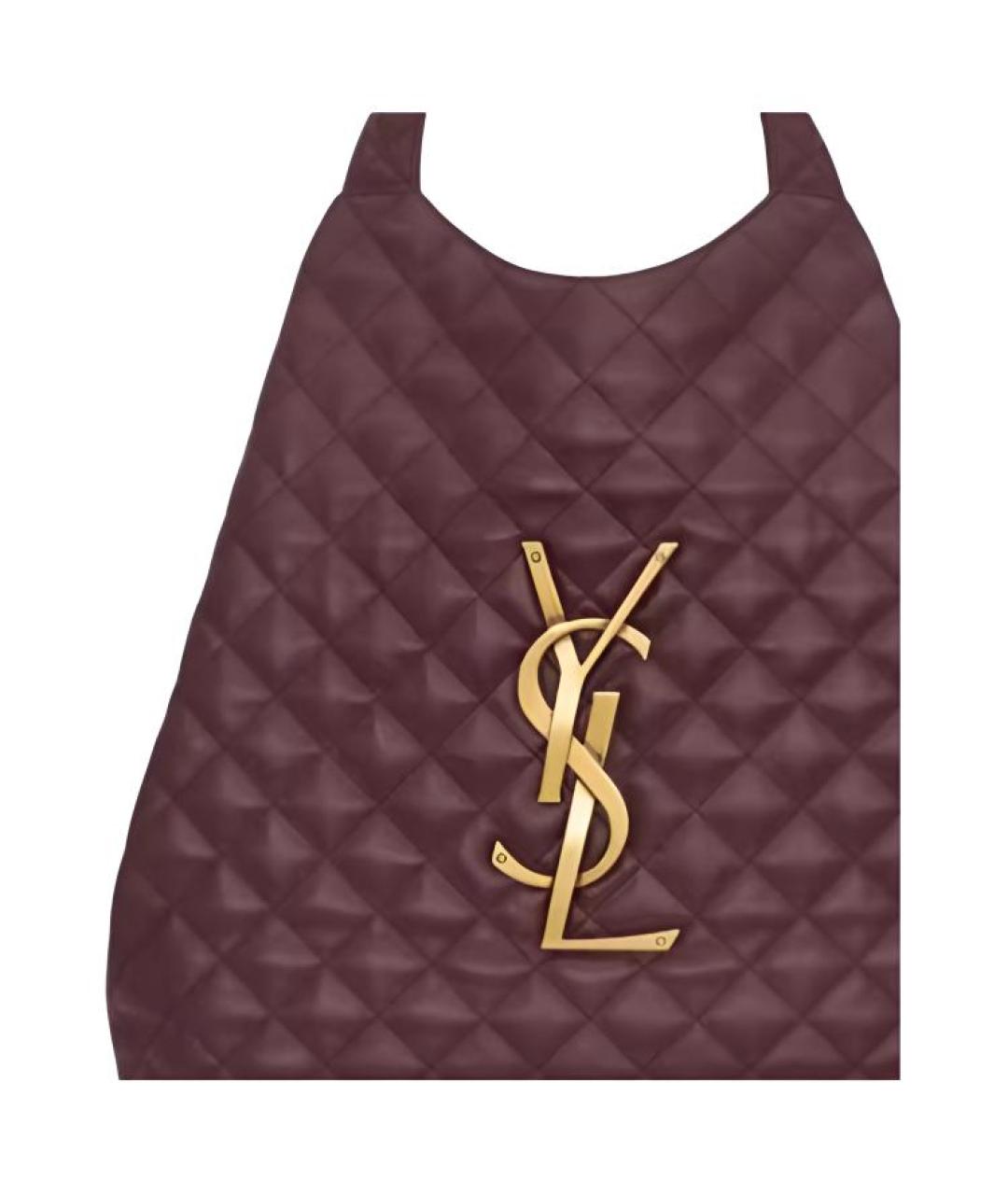 SAINT LAURENT Бордовая кожаная сумка через плечо, фото 8