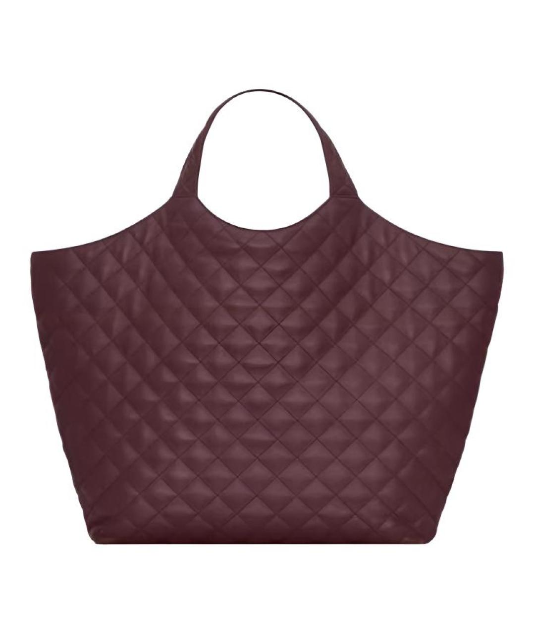 SAINT LAURENT Бордовая кожаная сумка через плечо, фото 4