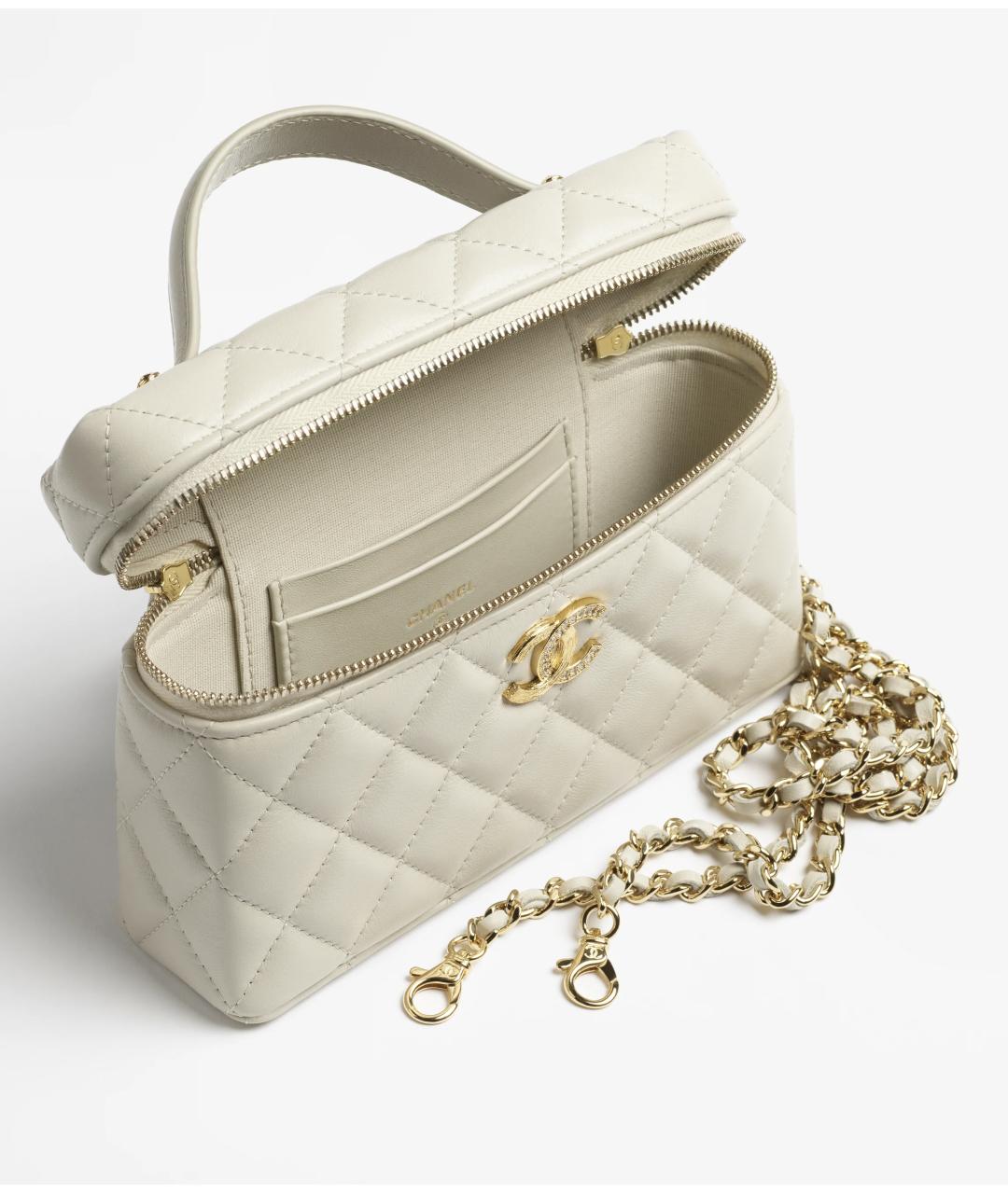 CHANEL Белая кожаная сумка через плечо, фото 2