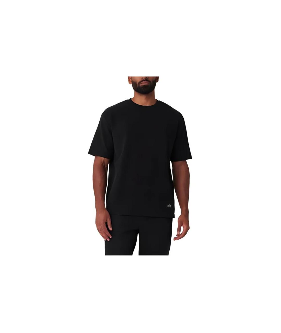 ALO YOGA Черная футболка, фото 3