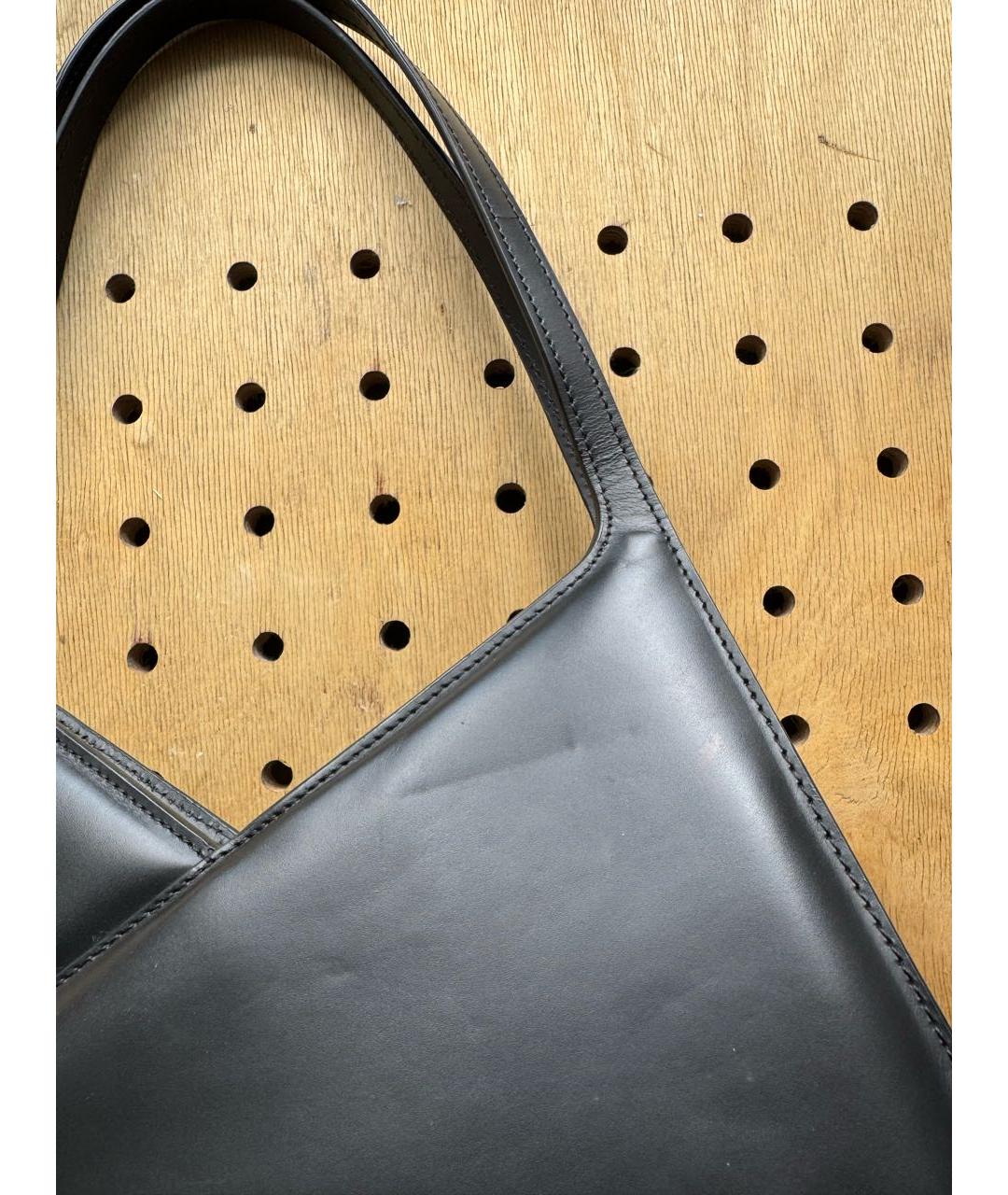 MM6 MAISON MARGIELA Черная кожаная сумка с короткими ручками, фото 6