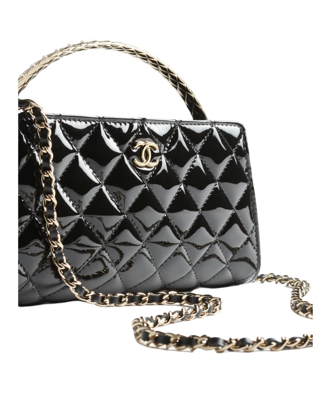 CHANEL Черная кожаная сумка через плечо, фото 4