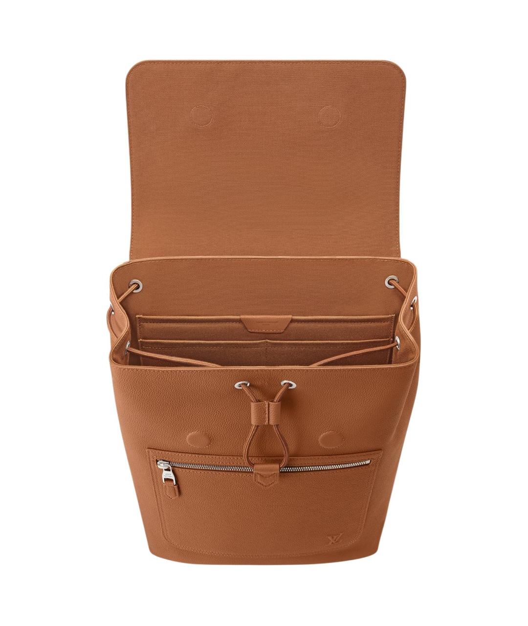 LOUIS VUITTON Коричневый кожаный рюкзак, фото 4