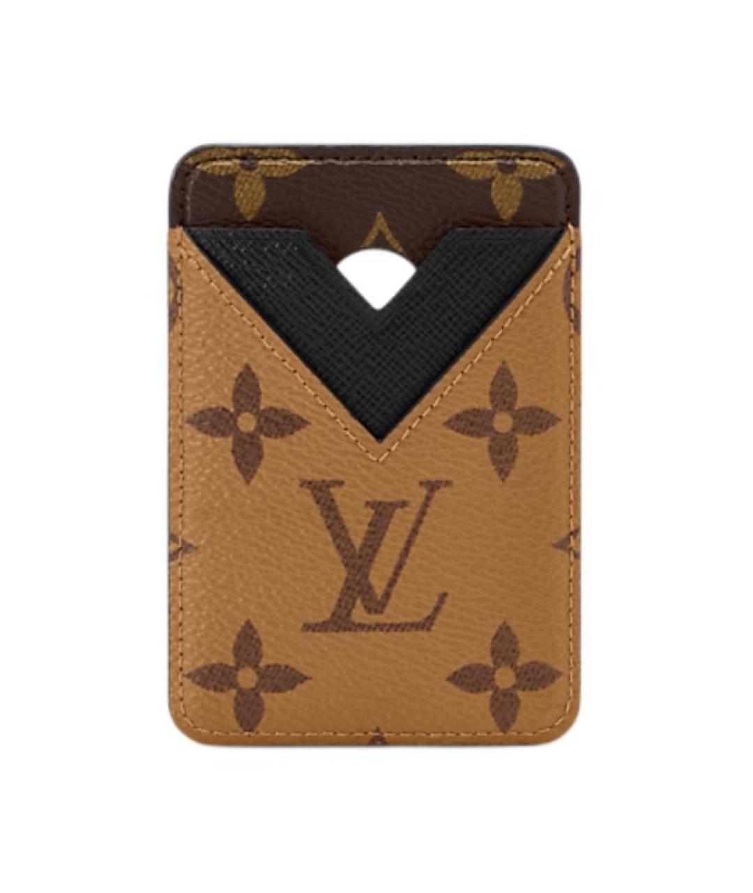 LOUIS VUITTON Коричневый кожаный кардхолдер, фото 1