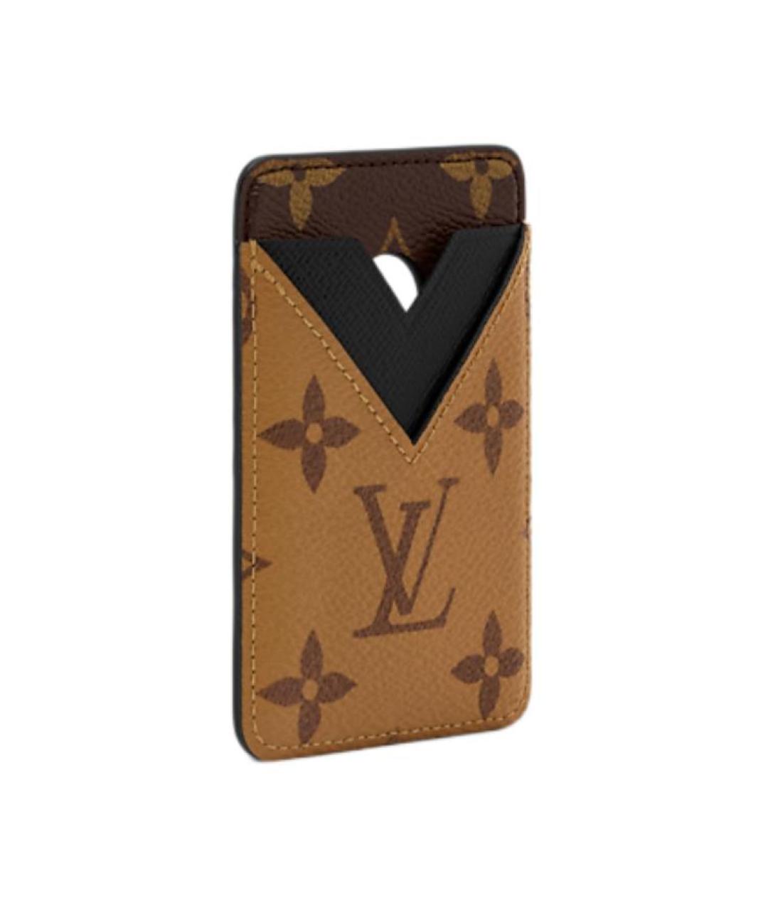 LOUIS VUITTON Коричневый кожаный кардхолдер, фото 2