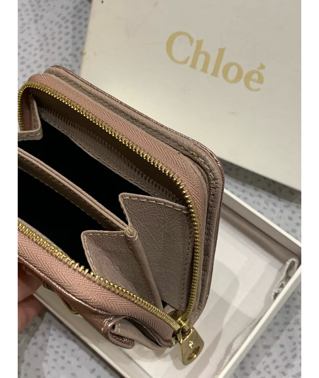 CHLOE Розовый кожаный кошелек, фото 4