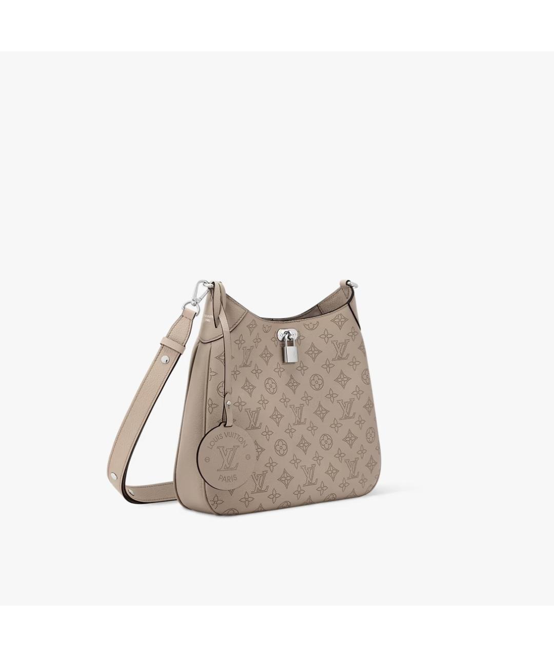 LOUIS VUITTON Бежевая кожаная сумка через плечо, фото 3