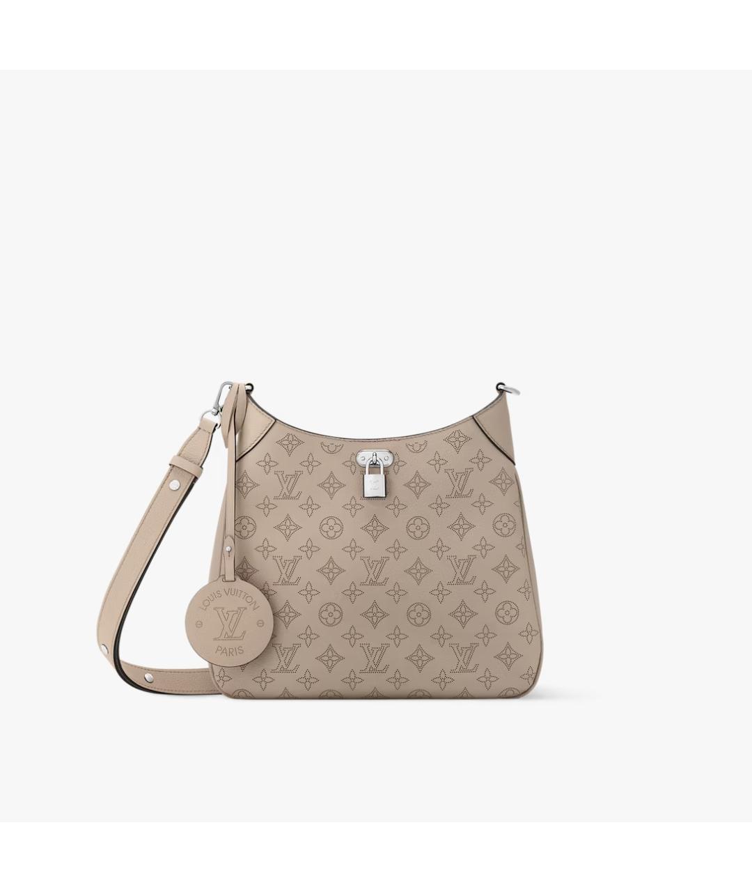 LOUIS VUITTON Бежевая кожаная сумка через плечо, фото 4