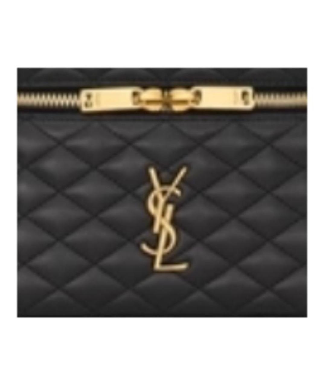 SAINT LAURENT Черная кожаная косметичка, фото 7