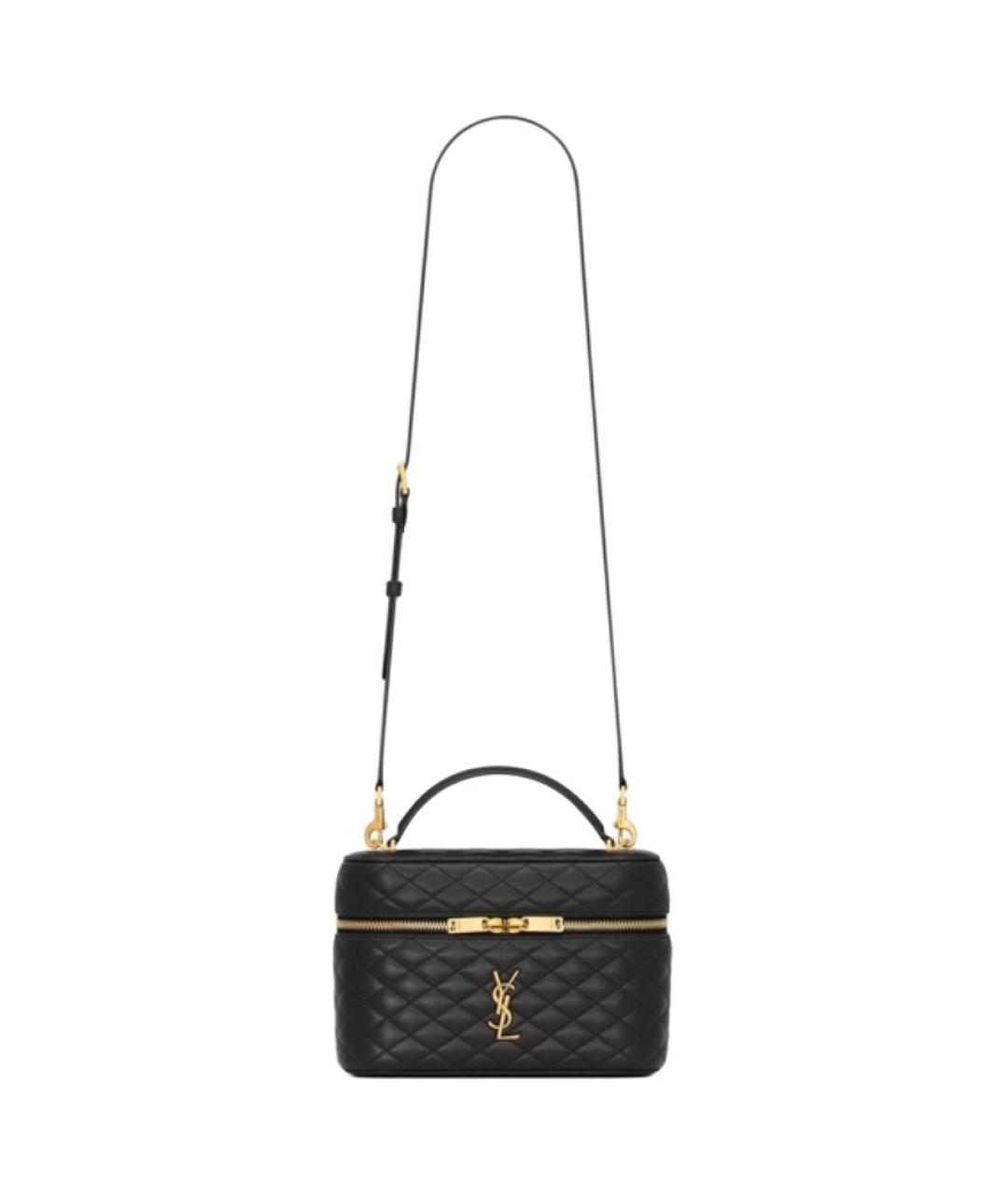 SAINT LAURENT Черная кожаная косметичка, фото 3