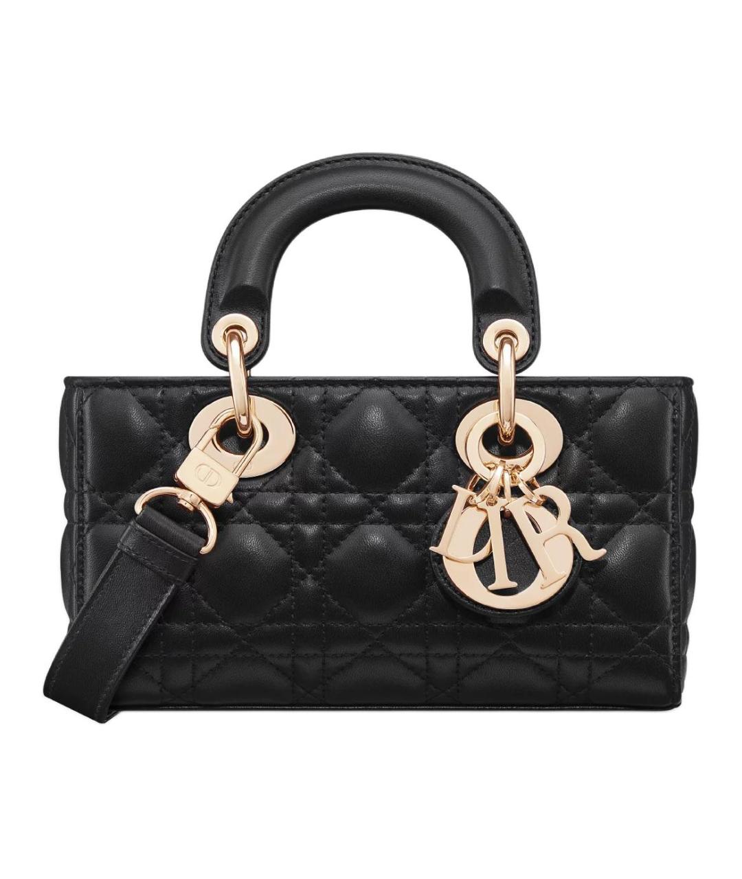 CHRISTIAN DIOR Черная кожаная сумка через плечо, фото 1