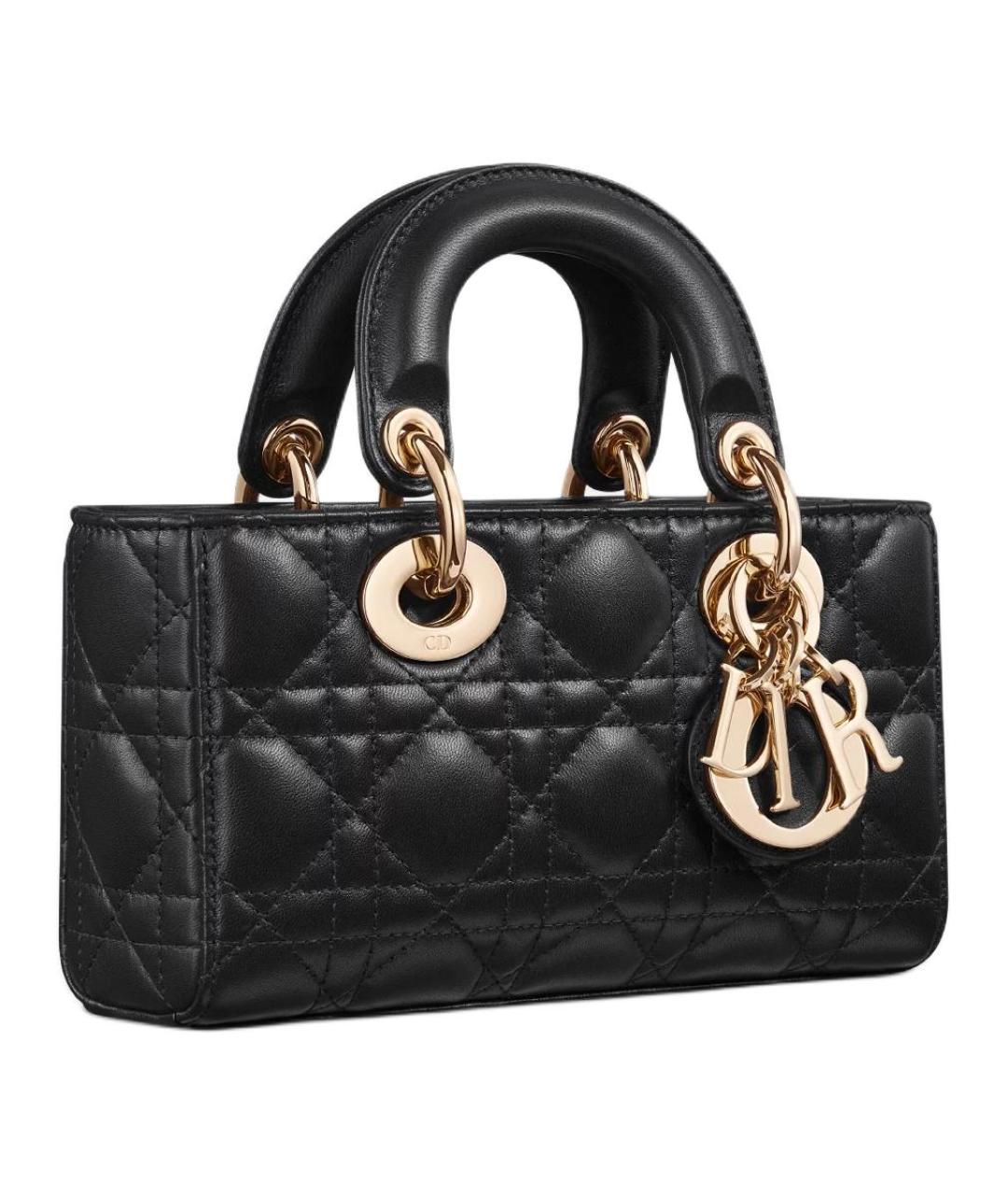 CHRISTIAN DIOR Черная кожаная сумка через плечо, фото 4