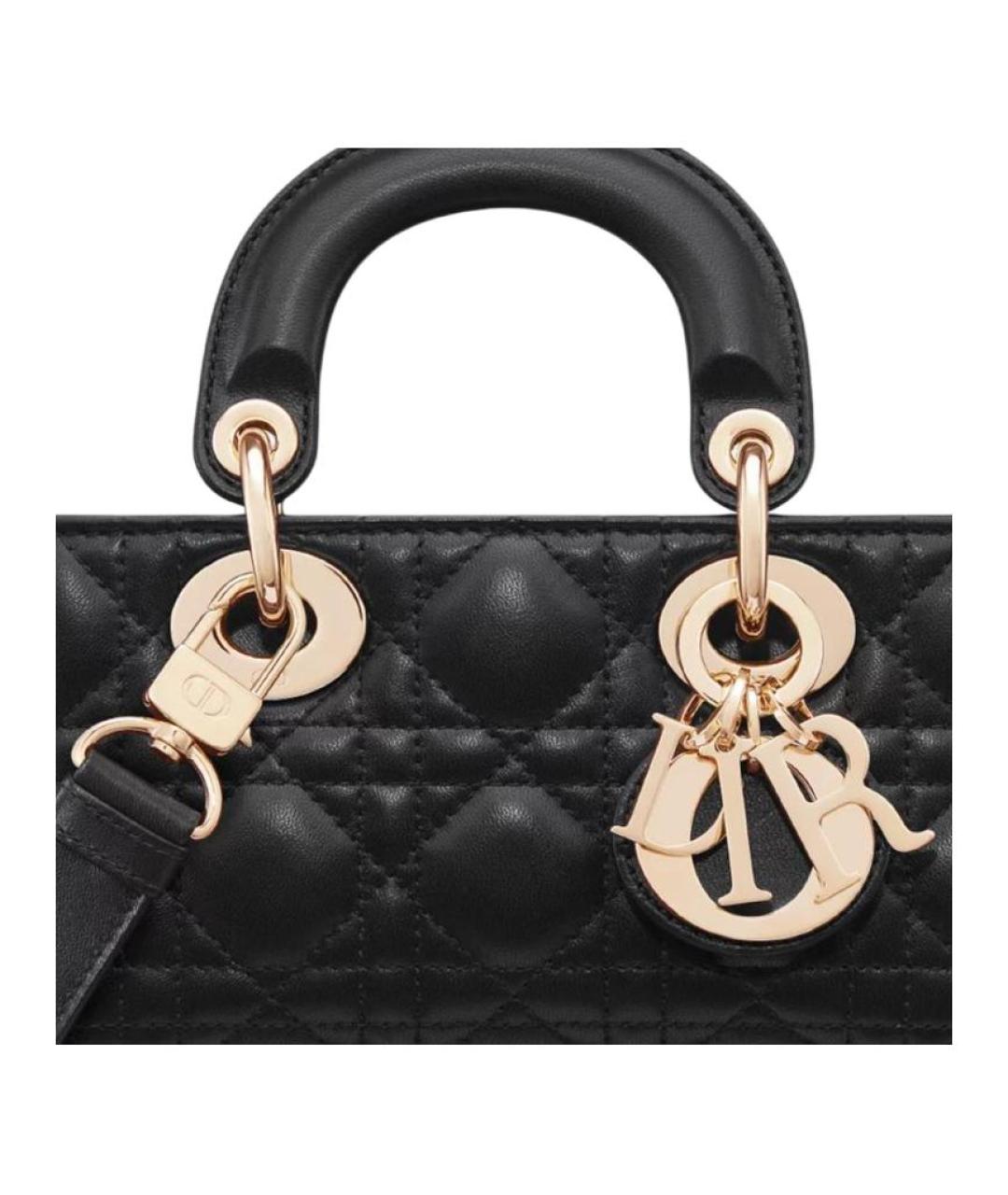 CHRISTIAN DIOR Черная кожаная сумка через плечо, фото 7