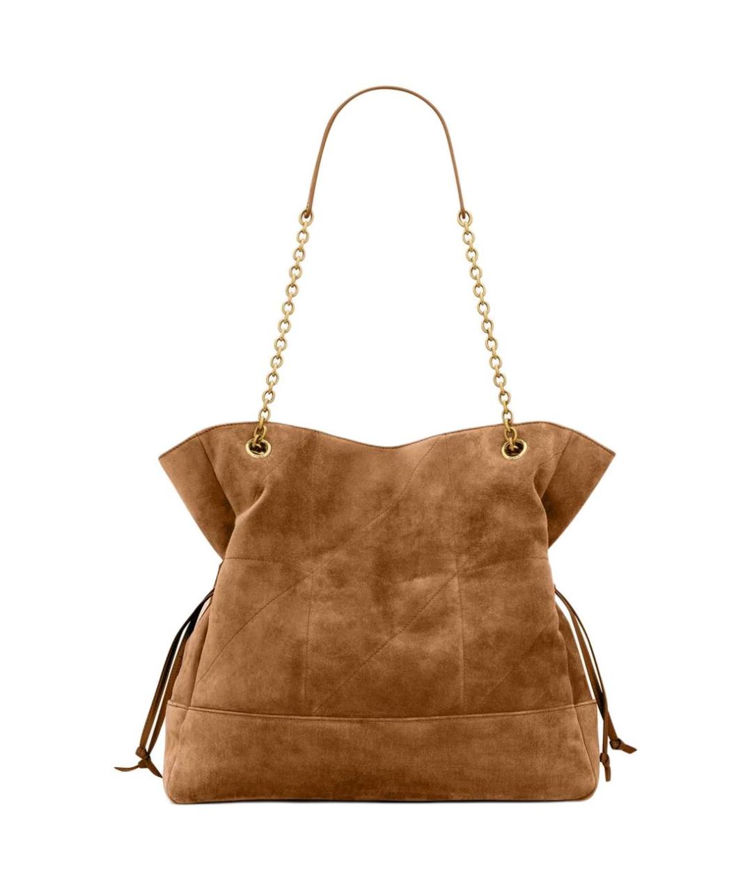 SAINT LAURENT Коричневая замшевая сумка через плечо, фото 4