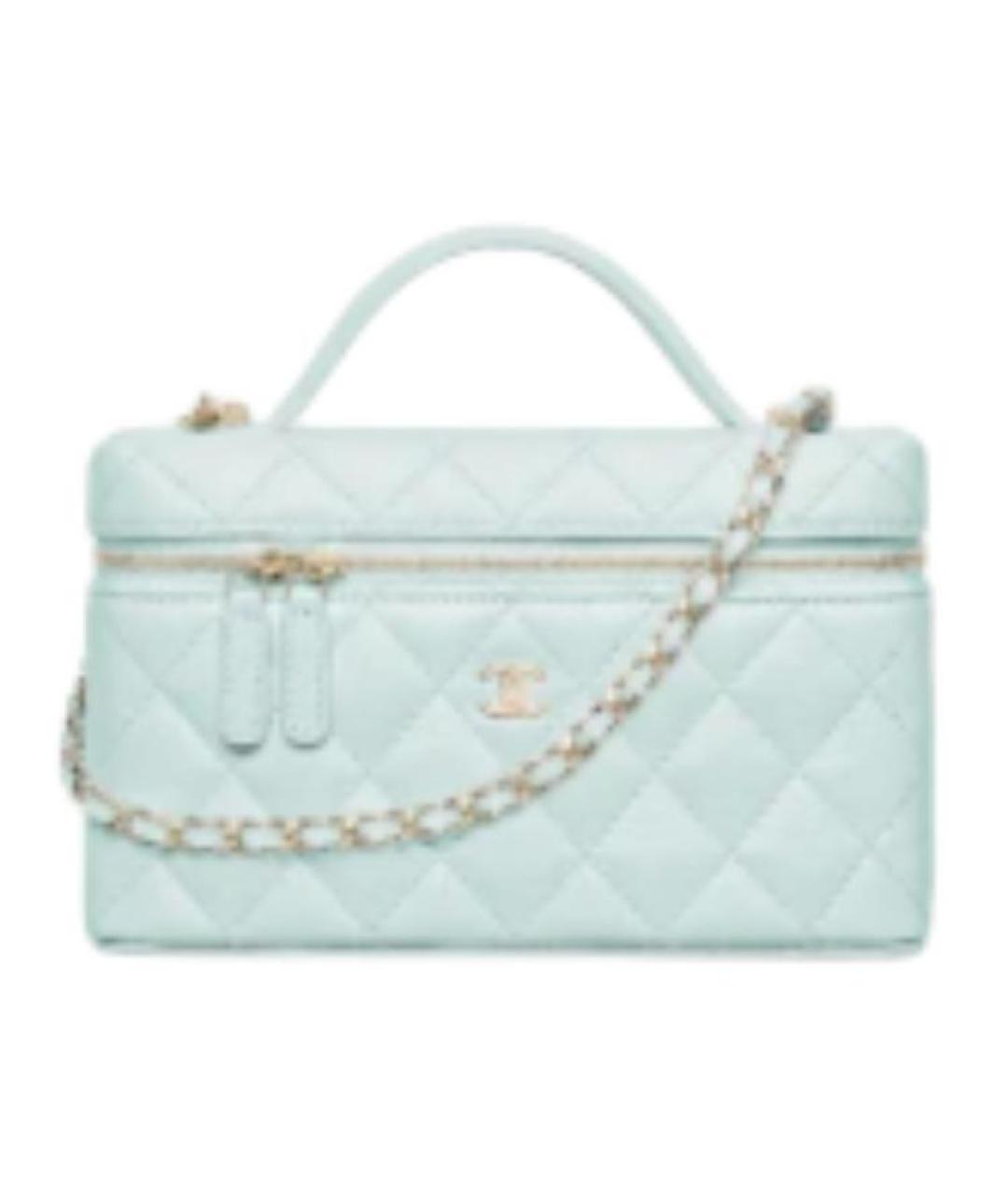 CHANEL Бирюзовая кожаная сумка с короткими ручками, фото 1
