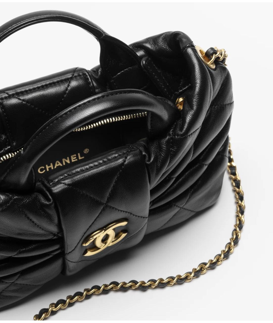 CHANEL Черная кожаная сумка через плечо, фото 2