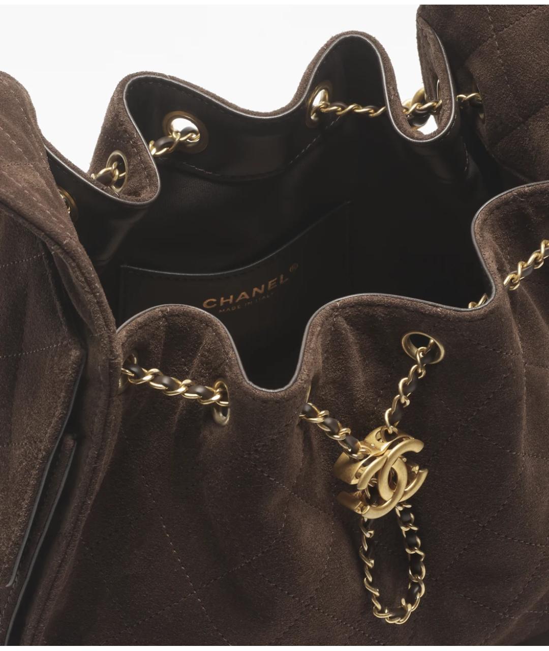 CHANEL Коричневая замшевая сумка через плечо, фото 2