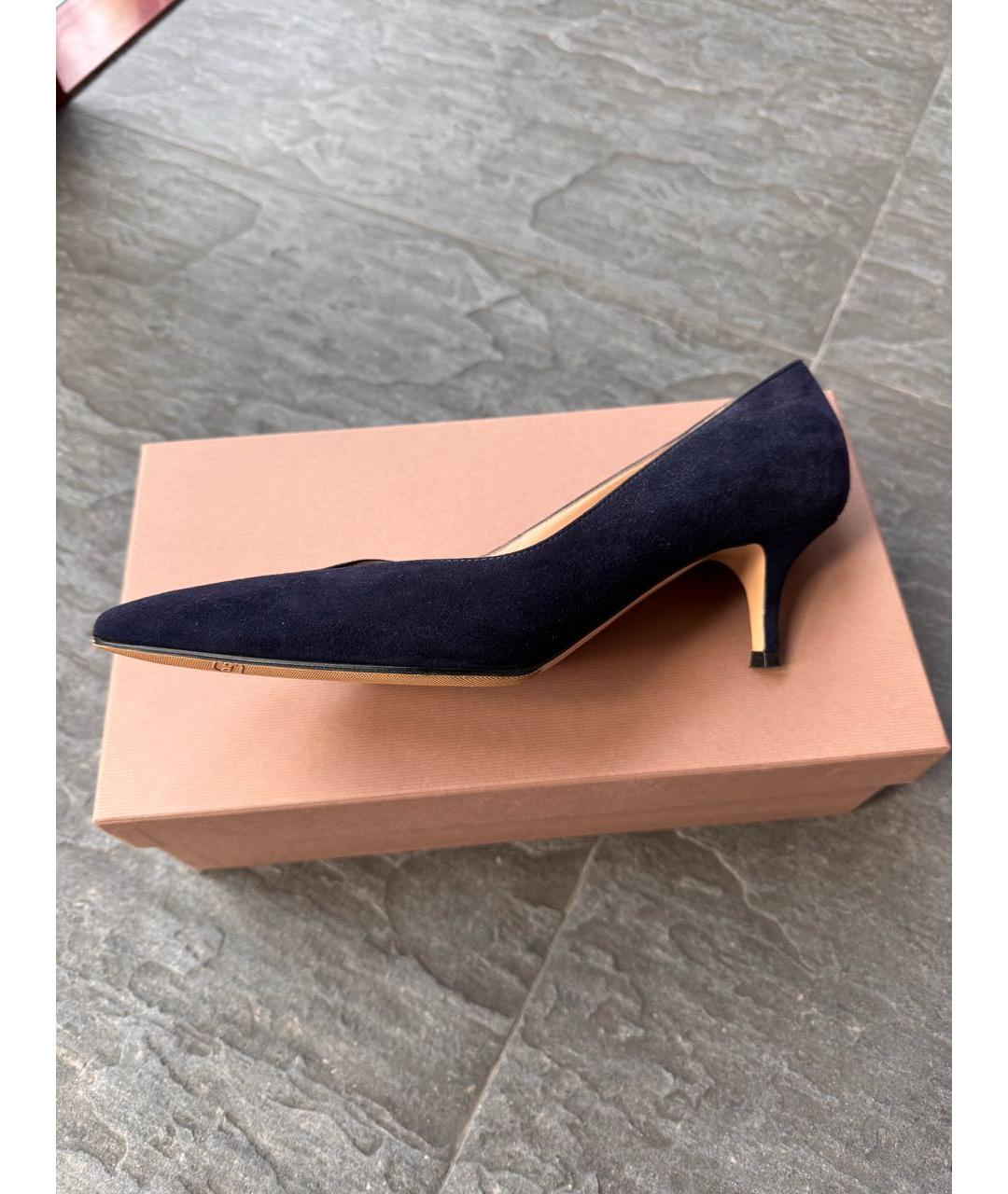 GIANVITO ROSSI Темно-синие замшевые туфли, фото 2