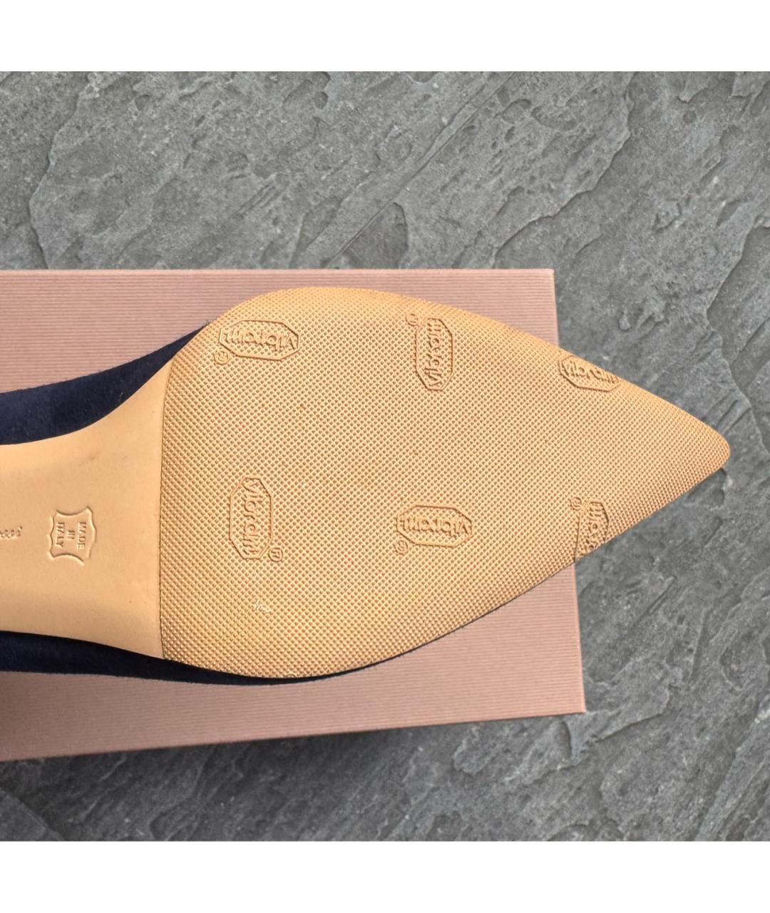 GIANVITO ROSSI Темно-синие замшевые туфли, фото 4