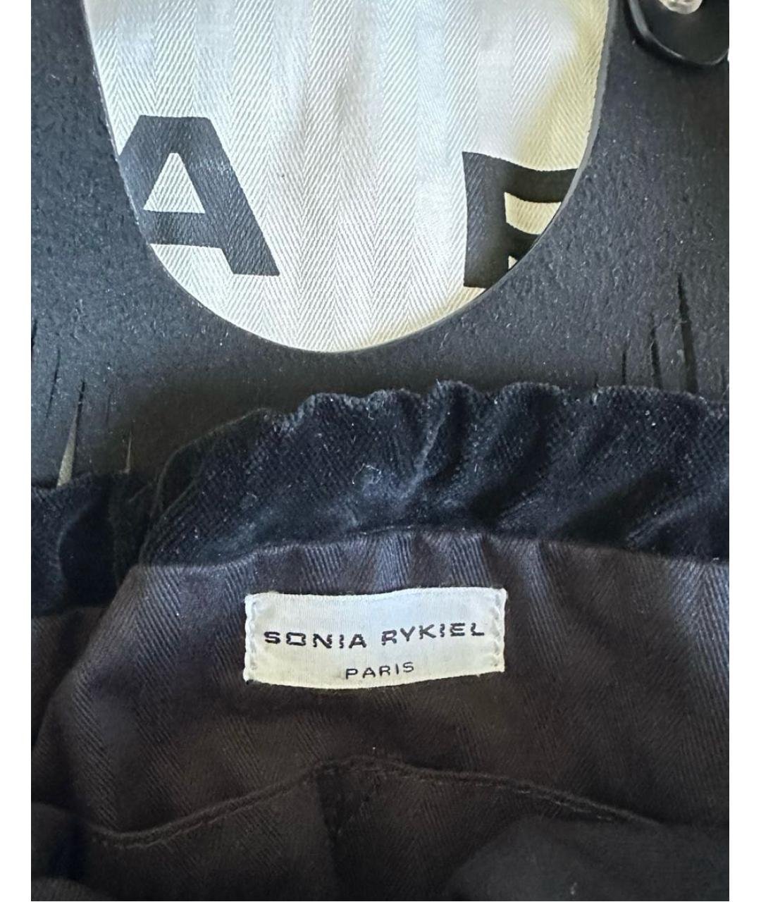 SONIA RYKIEL Черная кожаная сумка через плечо, фото 5