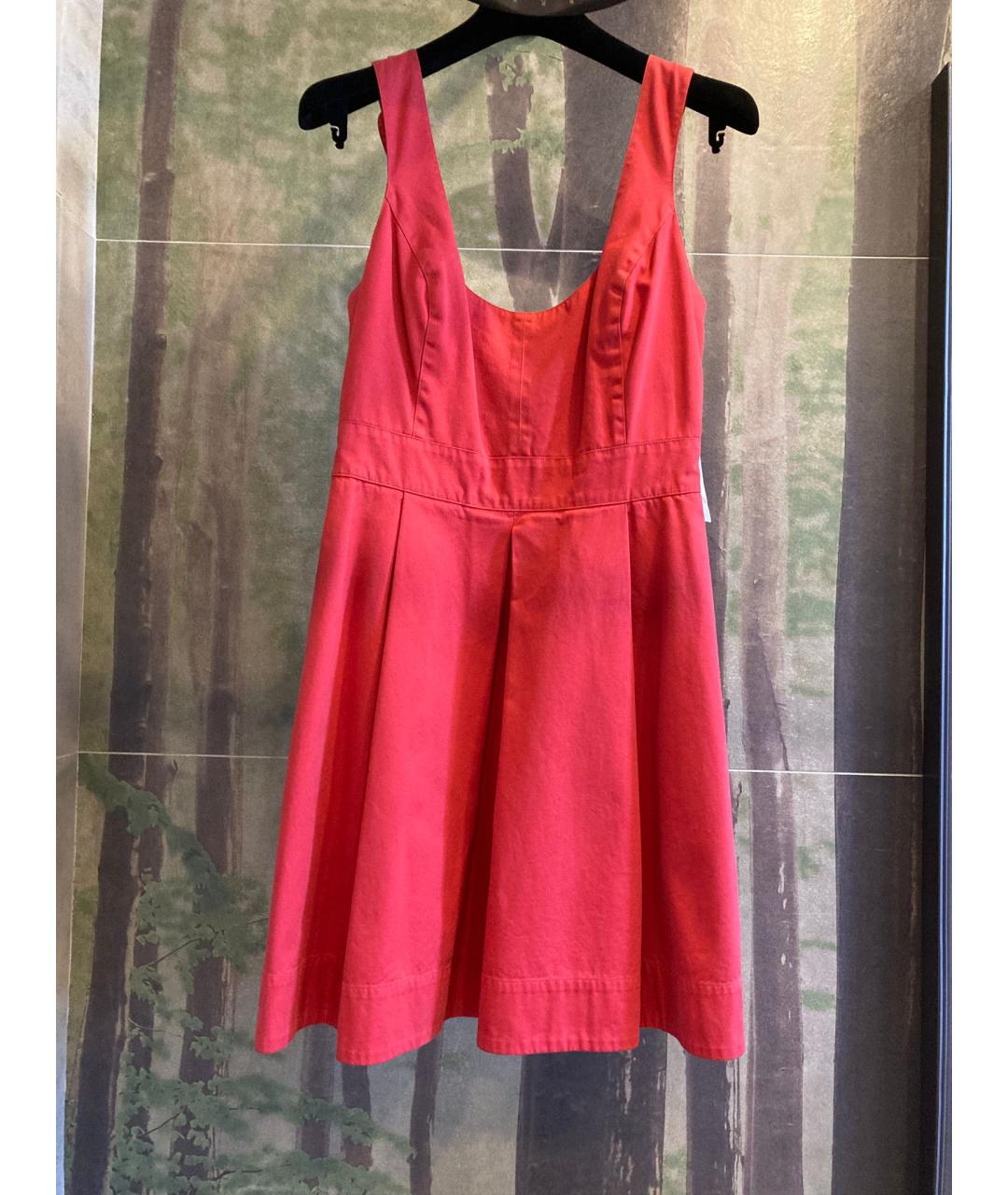RALPH LAUREN Красное хлопковое повседневное платье, фото 8